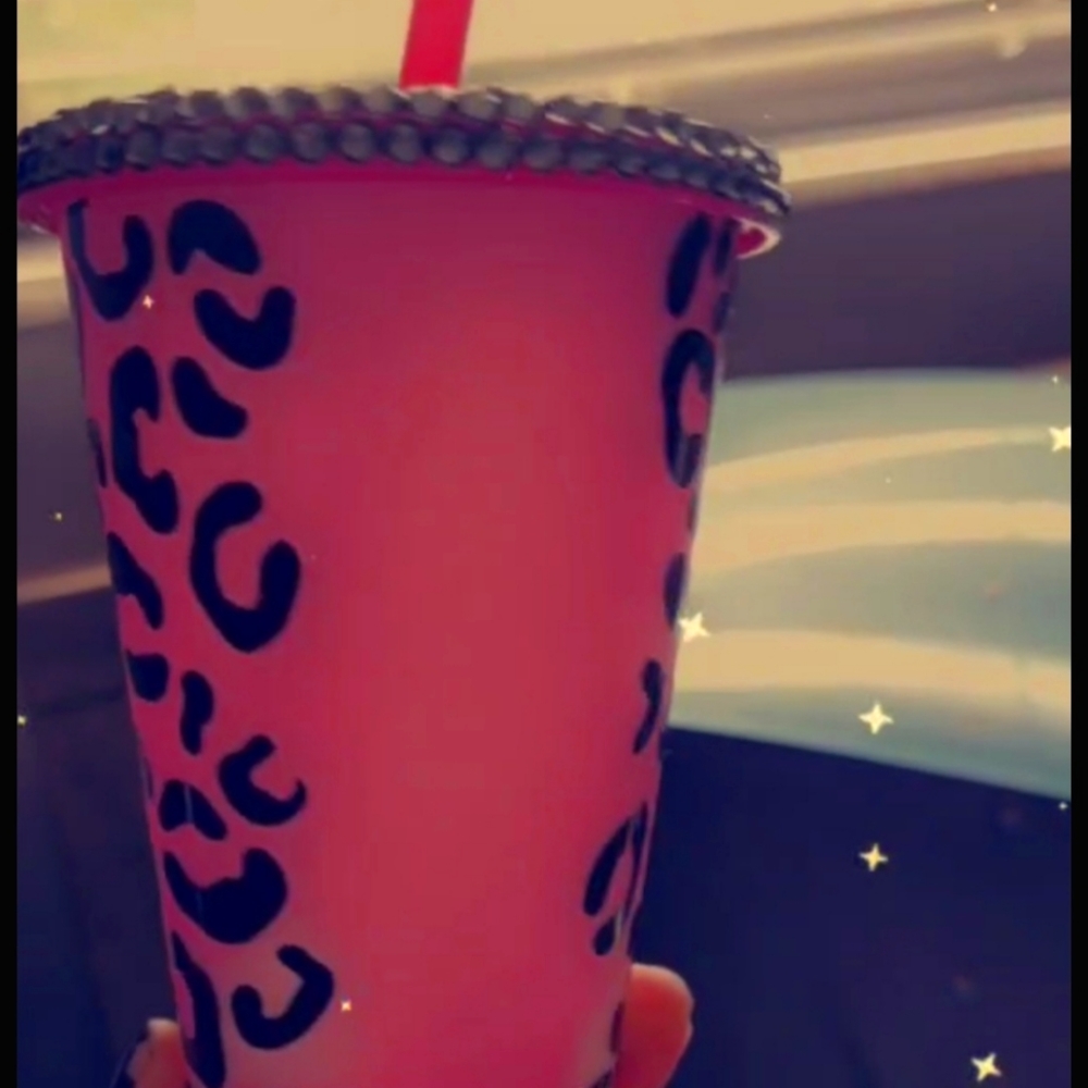 Custom Pink Lepord Print Color Changing Cup